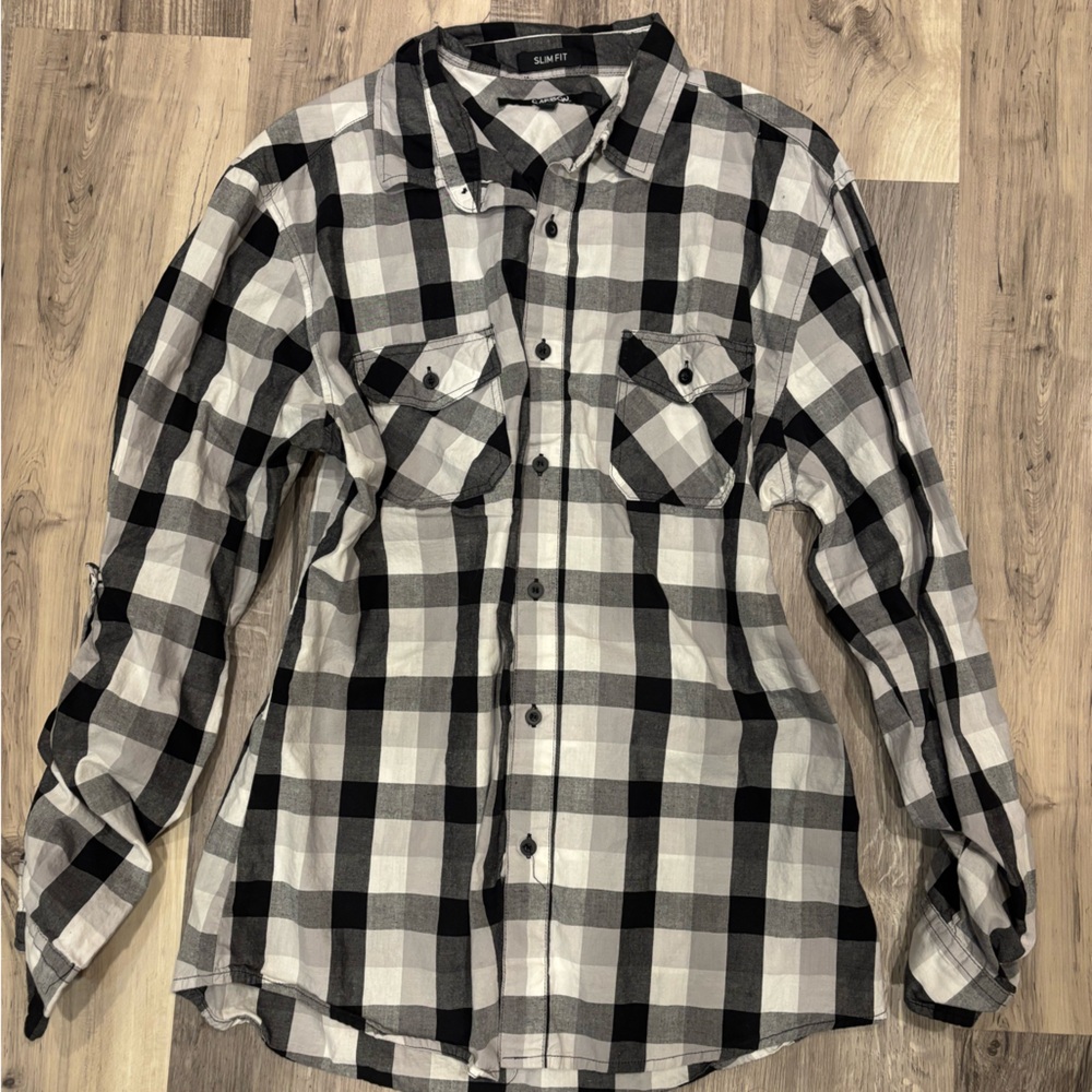 Carbon Slim Fit Flannel Large